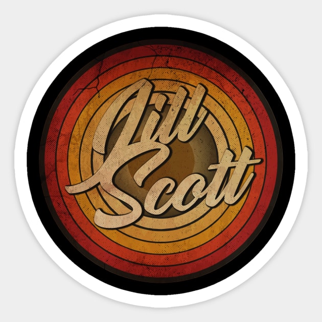 arjunthemaniac,circle retro faded Jill Scott Sticker by arjunthemaniac